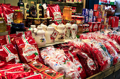 One of the most popular tourist attractions in Budapest is the huge market hall
