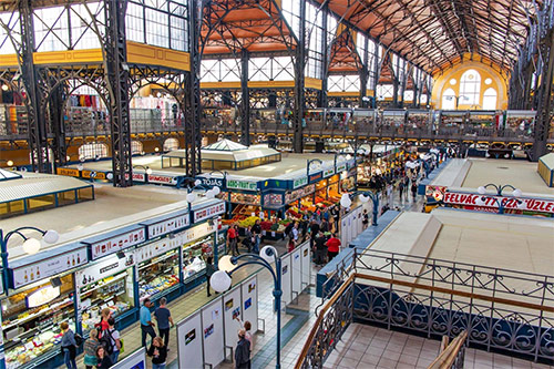 One of the most popular tourist attractions in Budapest is the huge market hall